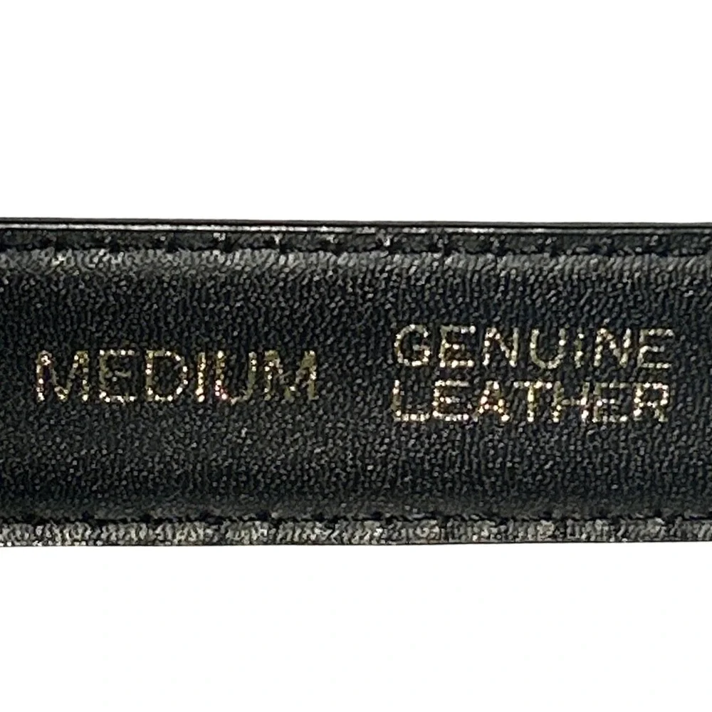 Liz Claiborne Croc Embossed Leather Belt Black Silver‎ Buckle Medium (26